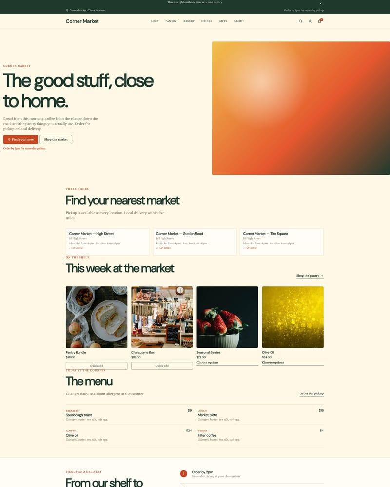 Borough theme home page