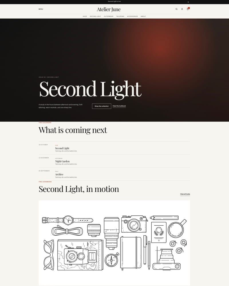 Dossier theme home page