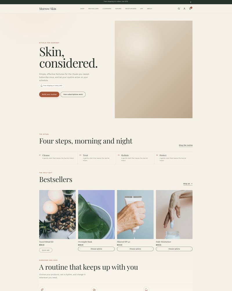 Refill theme home page