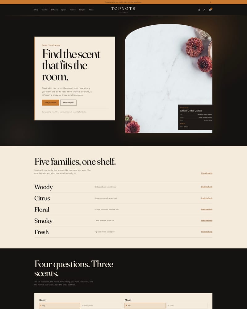 Topnote theme home page